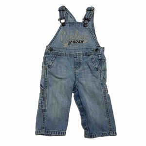 Osh Kosh B' Gosh Toddler Dakota Wash Overalls Blue Denim Embroidered